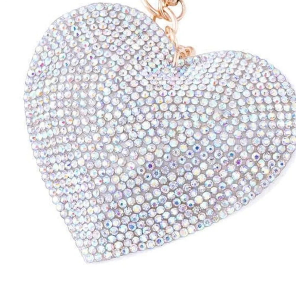 Aurora borealis Heart purse/bag charm Keychain - Picture 3 of 6